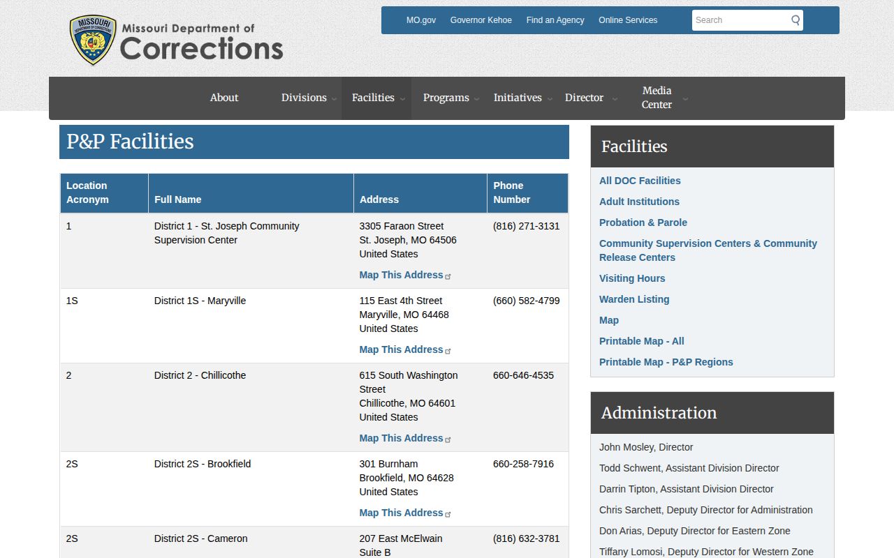 Clark County post-release supervision Hannibal District 3 office listing